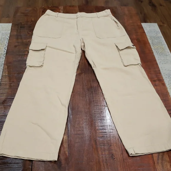 Princess Polly Light Beige Cargo Pants - Picture 1 of 9